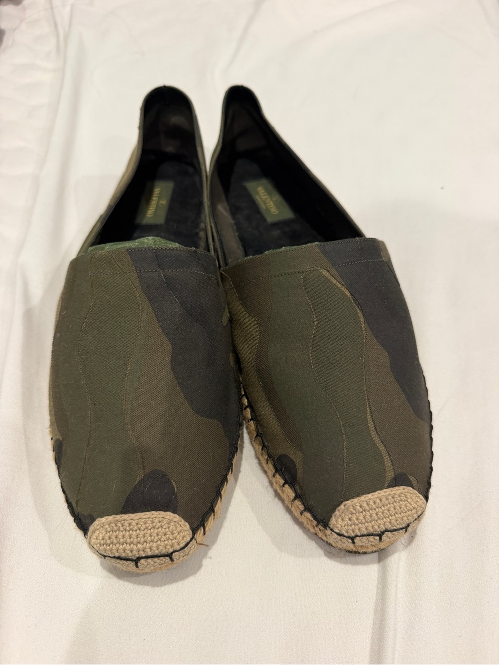 Valentino Camouflage Canvas Espadrilles - Men's Green Slip-On Shoes
